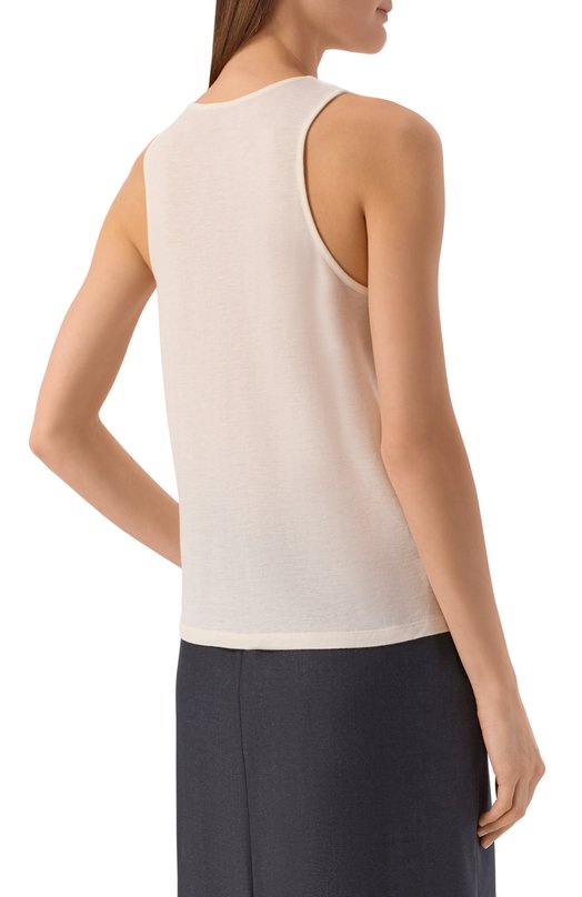 Топ из вискозы и шерсти Loulou de Saison ALBIA LDS Кремовый  ALBIA LDS Фото 4