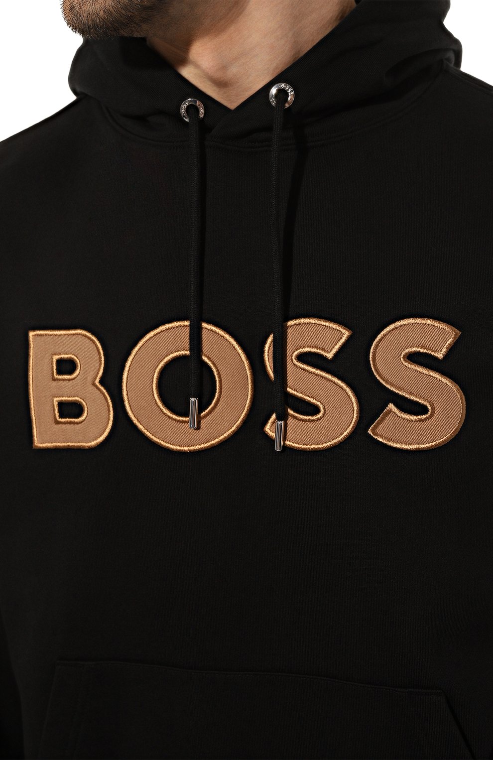 Хлопковое худи BOSS черного цвета по цене 17400 руб., арт. 50486243, фото 5 Хлопковое худи BOSS, арт. 50486243, фото 5