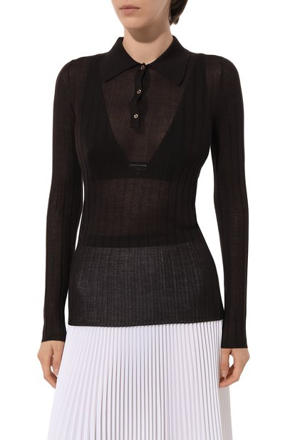 Поло из кашемира и шелка PRADA, арт. P24A1O-5U4-F0324-201, фото 3