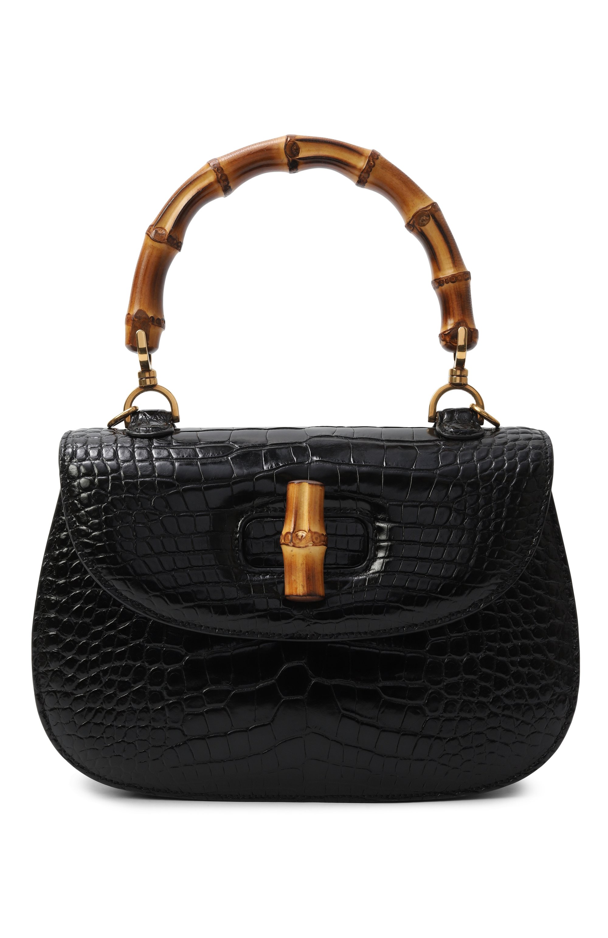 Сумка bamboo 1947 из кожи аллигатора GUCCI черного цвета по цене 4233600 руб., арт. 679632 E1KIX, фото 1 Сумка bamboo 1947 из кожи аллигатора GUCCI, арт. 679632 E1KIX, фото 1
