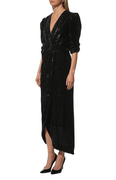 Платье с отделкой пайетками LANVIN черного цвета по цене 338000 руб., арт. RW-DR0095-5140-P22, фото 3 Платье с отделкой пайетками LANVIN, арт. RW-DR0095-5140-P22, фото 3