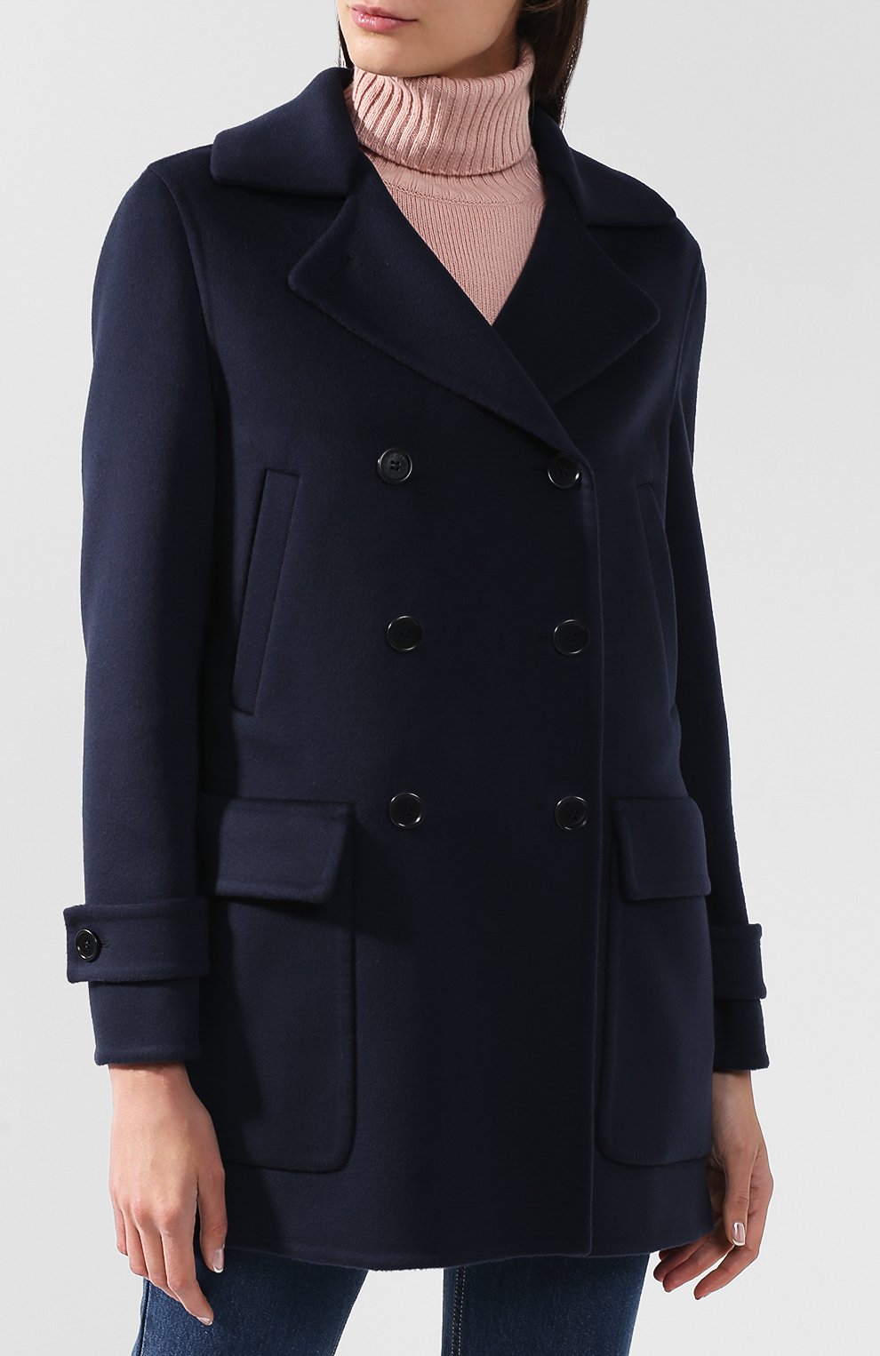 Однотонное кашемировое пальто с накладными карманами LORO PIANA, арт. FAI1799, фото 3