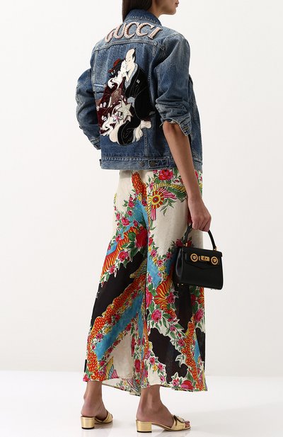 Джинсовая куртка с потертостями и принтом на спине GUCCI, арт. 502750/XR949, фото 2