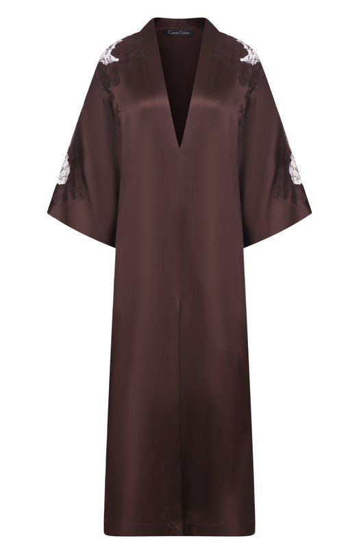 Шелковое платье Carine Gilson AL1758MS Коричневый AL1758MS