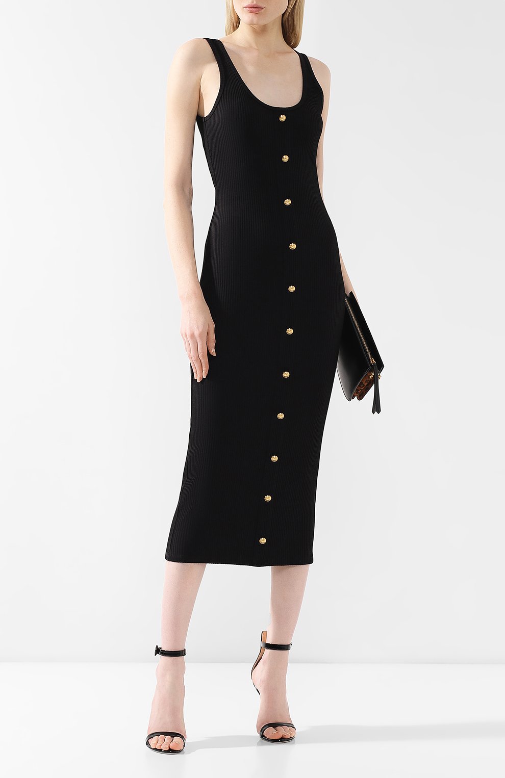 Платье из смеси хлопка и вискозы BALMAIN, арт. RF16408/C067, фото 2
