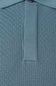 Мужское поло CANALI бирюзового цвета, арт. C1068/MK02267 | Фото 6 (Драгоценные камни: Проставлено; Материал сплава: Проставлено; Рукава: Короткие; Длина (для топов): Стандартные; Материал внешний: Хлопок, Синтетический материал; Застежка: Пуговицы; Принт: Без принта; Кросс-КТ: Трикотаж; Стили: Кэжуэл)