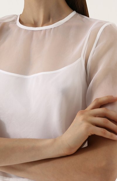 Шелковое платье-миди свободного кроя MANSUR GAVRIEL, арт. WWDVD007SI, фото 5