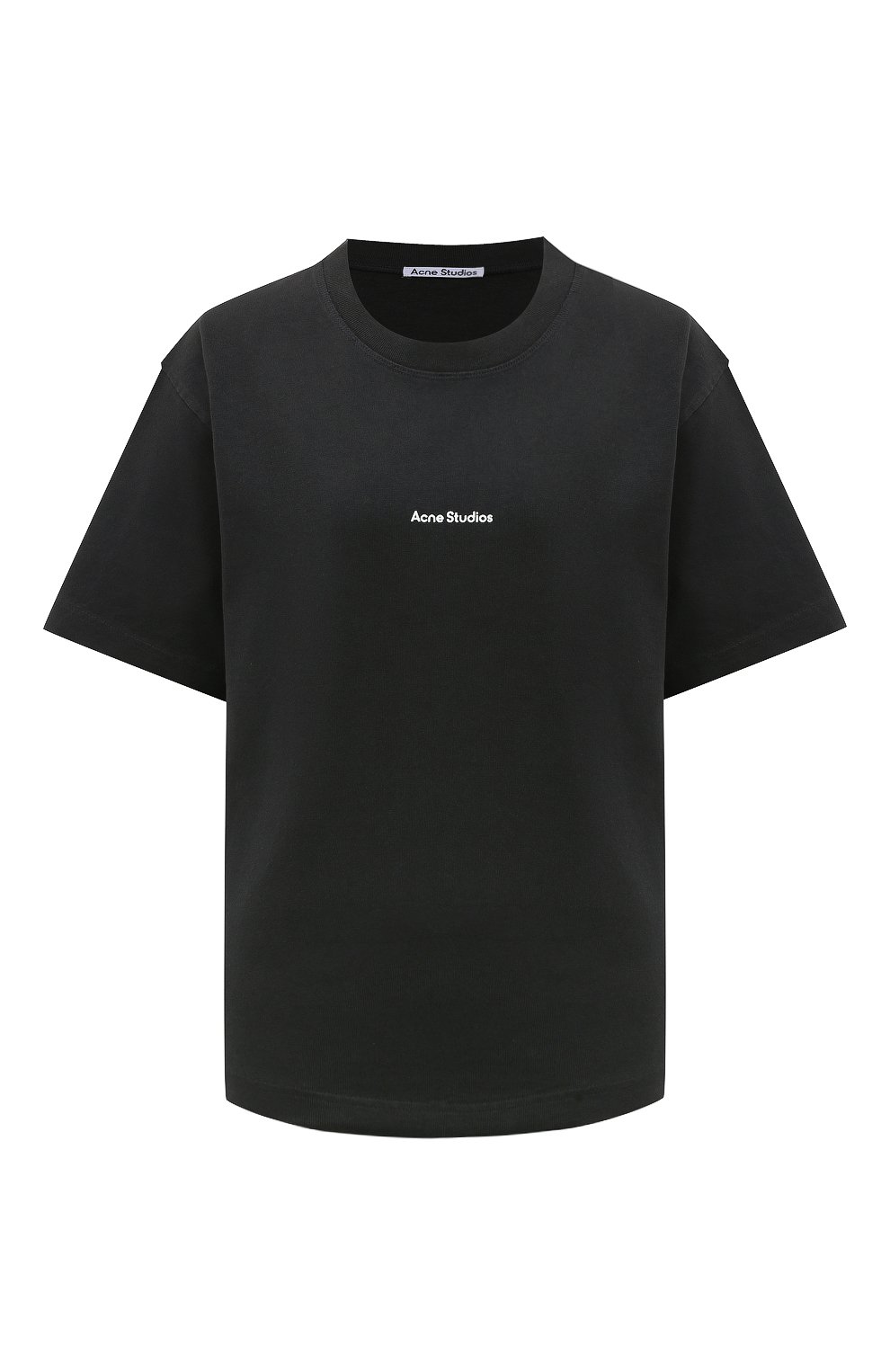 Хлопковая футболка ACNE STUDIOS темно-серого цвета по цене 22800 руб., арт. FN-WN-TSHI000196900, фото 1 Хлопковая футболка ACNE STUDIOS, арт. FN-WN-TSHI000196900, фото 1