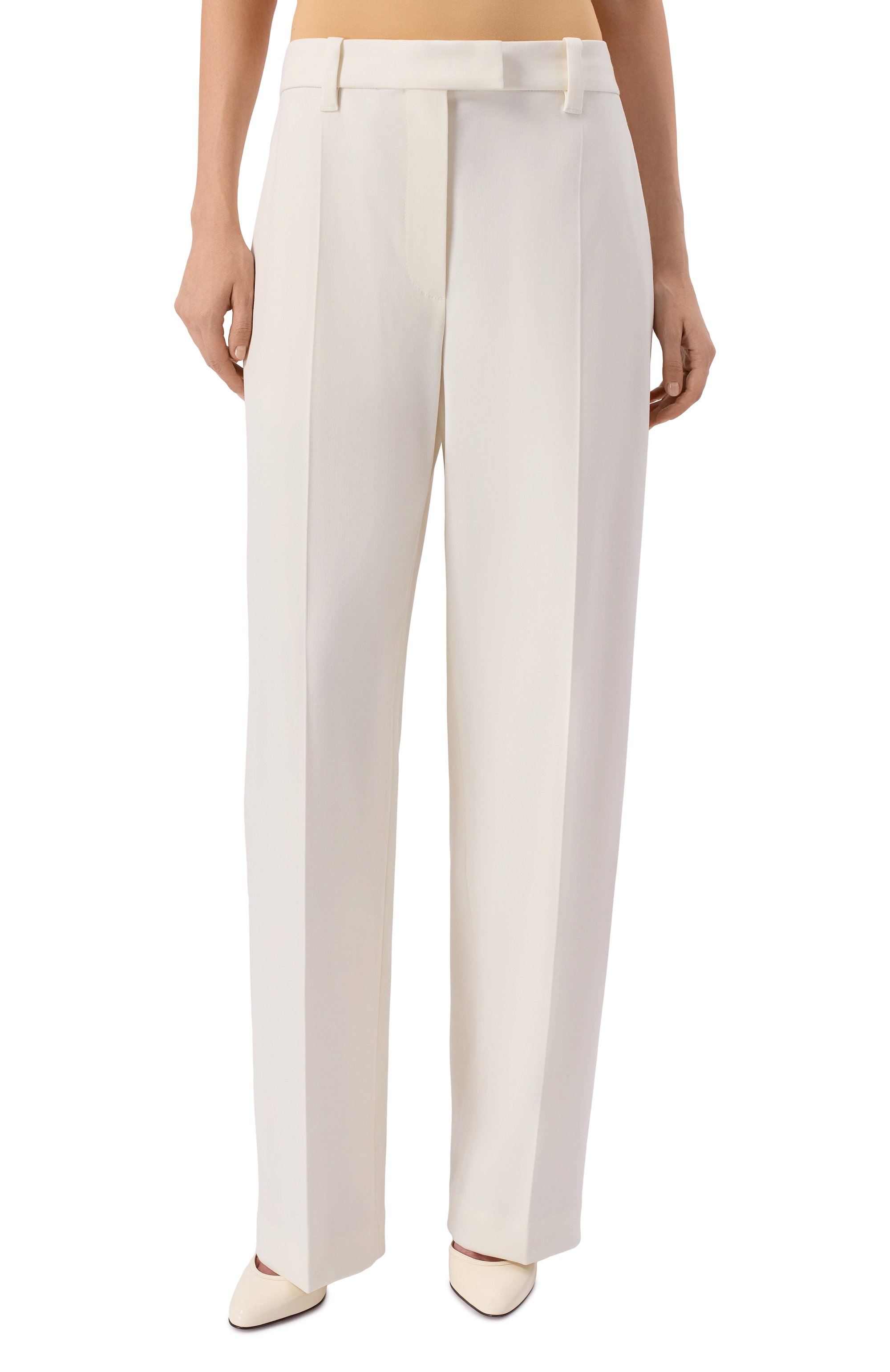 Шерстяные брюки BRUNELLO CUCINELLI кремового цвета по цене 211000 руб., арт. MB176P9042, фото 3 Шерстяные брюки BRUNELLO CUCINELLI, арт. MB176P9042, фото 3