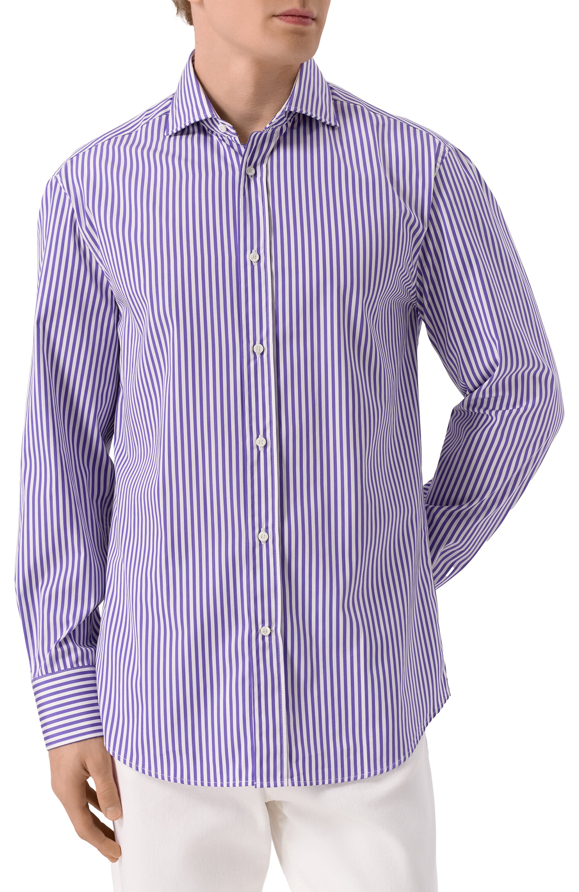 Хлопковая рубашка BRUNELLO CUCINELLI, арт. MY6501718, фото 3