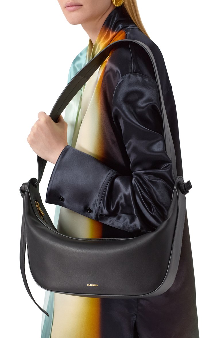 Женская сумка knot JIL SANDER черного цвета, арт. J07WG0094-P7185 | Фото 2 (Материал: Натуральная кожа; Размер: large)