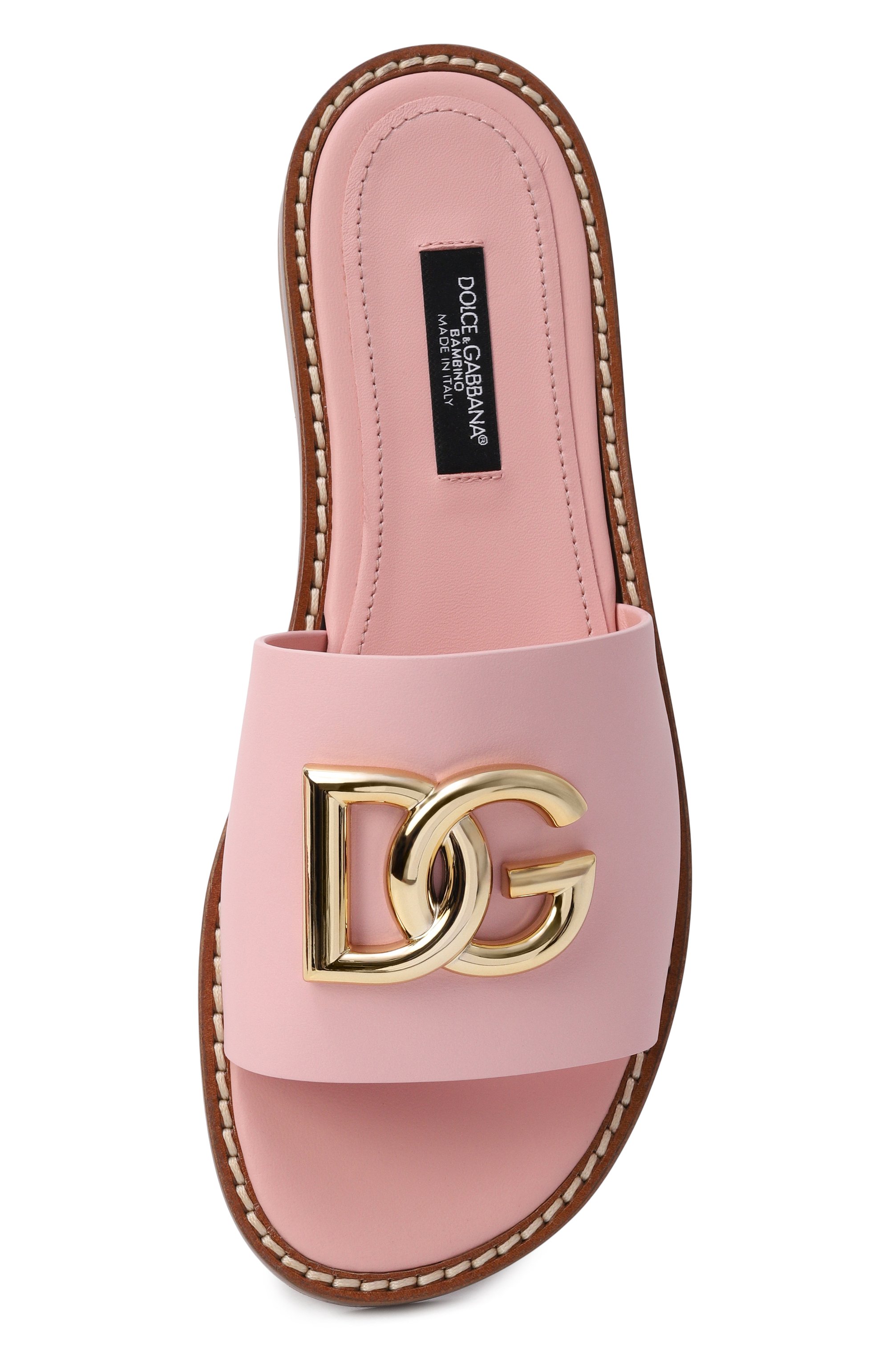 Кожаные шлепанцы DOLCE & GABBANA, арт. D11340/A1223, фото 4