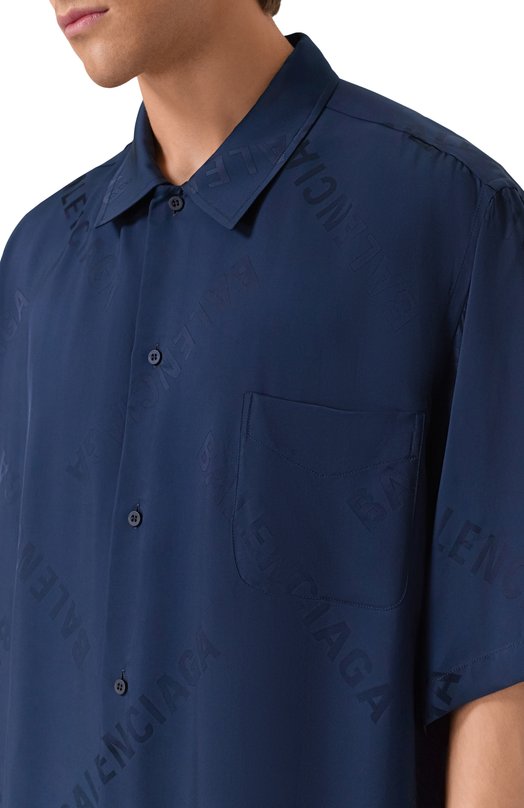 Рубашка из вискозы Balenciaga 681813/T0013 Синий  681813/T0013 Фото 5
