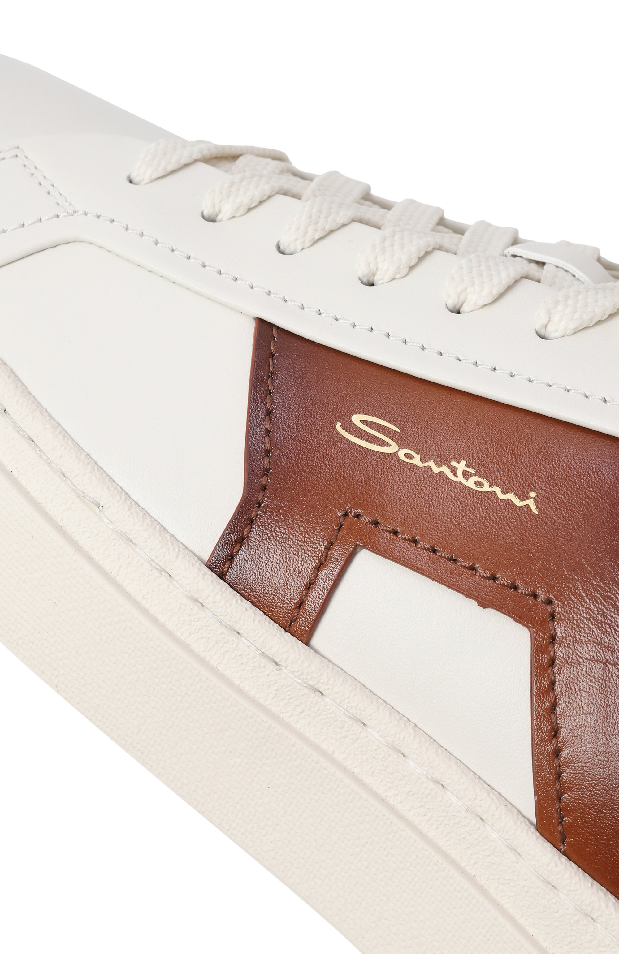 Кожаные кеды double buckle SANTONI, арт. MBGG21779PNNGXAV, фото 7