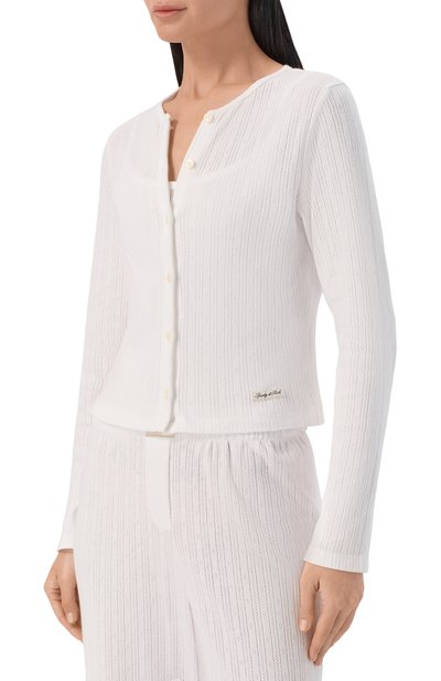 Хлопковый кардиган SPORTY AND RICH, арт. CA04576326WH01, фото 3