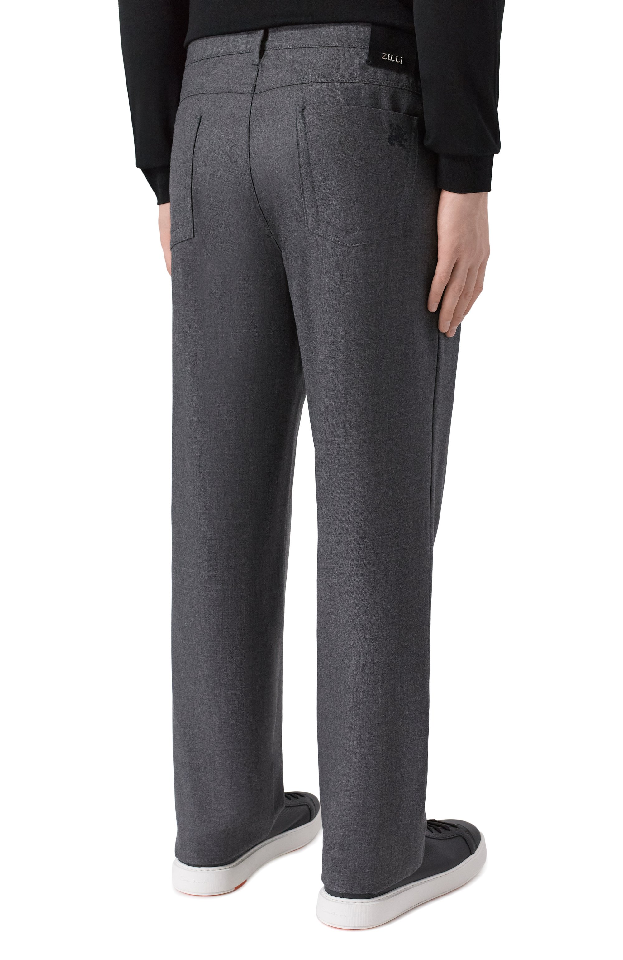 Шерстяные брюки ZILLI темно-серого цвета по цене 180000 руб., арт. J5T101M0201VSGE00, фото 4 Шерстяные брюки ZILLI, арт. J5T101M0201VSGE00, фото 4