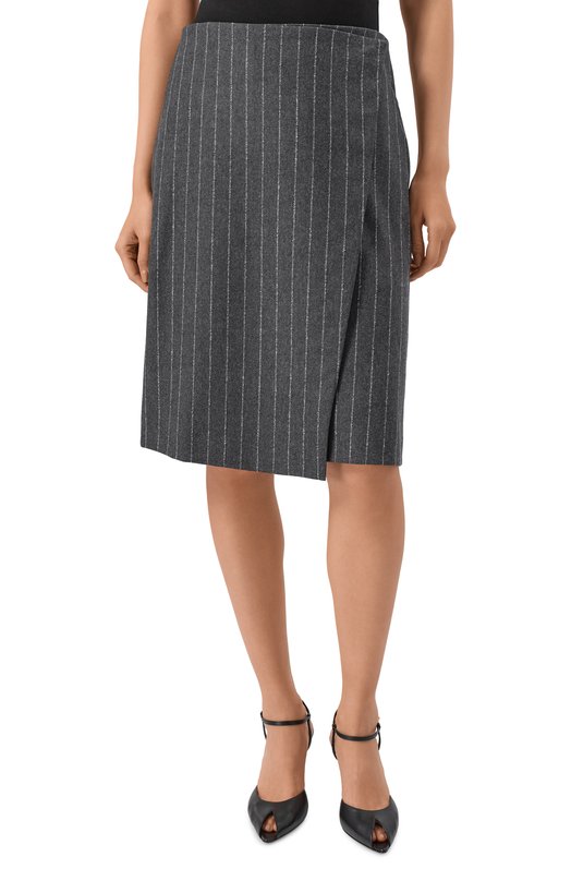 Юбка из шерсти и кашемира Loulou de Saison MAS0N Серый  MAS0N Фото 3