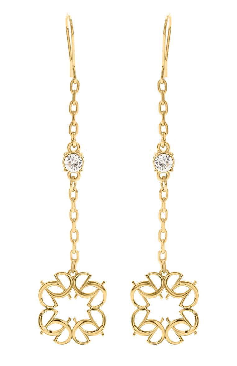 Женские серьги ELIE SAAB золотого цвета, арт. EA002 | Фото 1 (Материал сплава: Проставлено; Материал: Синтетический материал, Текстиль; Нос: Не проставлено)