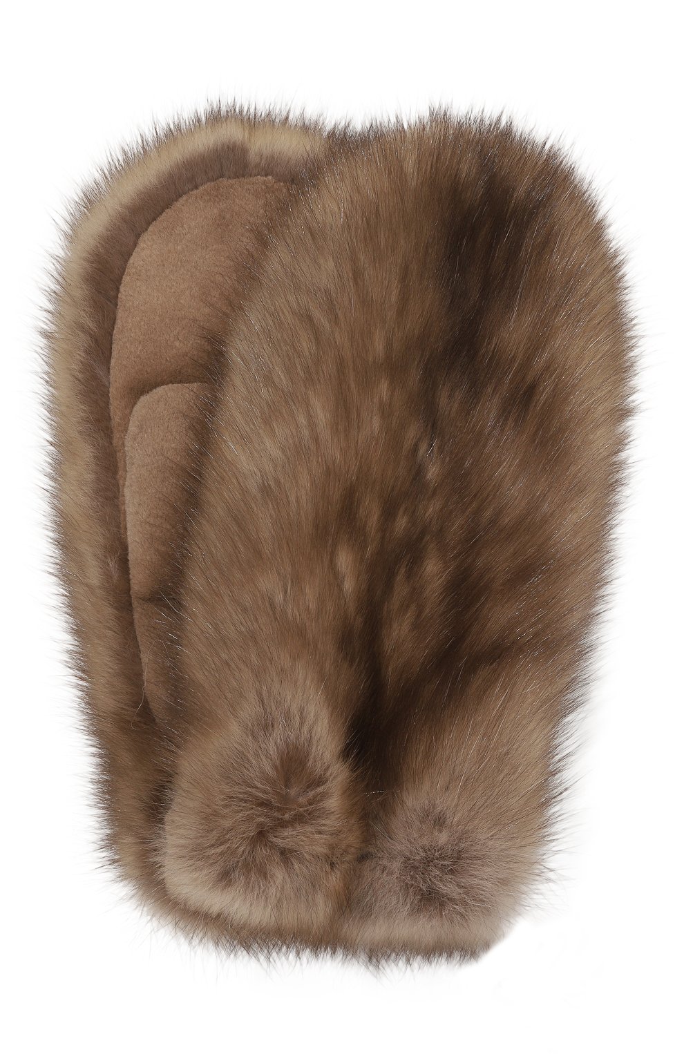 Варежки из меха соболя и норки VICTORIA KUSENKOVA светло-коричневого цвета по цене 385000 руб., арт. 603611994105, фото 1 Варежки из меха соболя и норки VICTORIA KUSENKOVA, арт. 603611994105, фото 1