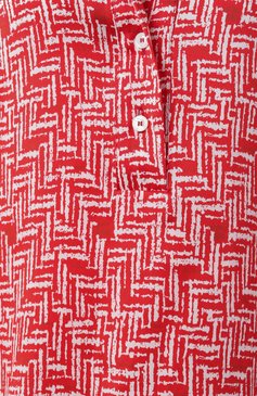 Женская шелковая блузка KITON красного цвета, арт. D51411K0964E02 | Фото 6 (Материал внешний: Шелк; Длина (для топов): Удлине�нные; Драгоценные камни: Проставлено; Рукава: 3/4; Материал сплава: Проставлено; Стили: Кэжуэл; Принт: С принтом; Женское Кросс-КТ: Блуза-одежда; Кросс-КТ: костюм)