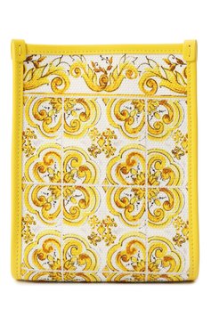 Женская сумка DOLCE & GABBANA желтого цвета, арт. BB9025_BE9025/AP026_1 | Фото 6 (Размер: mini; Драгоценные камни: Проставлено; Ремень/цепочка: На ремешке; Материал сплава: Проставлено; Материал: Текстиль)