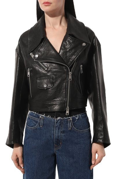 Кожаная куртка DONDUP черного цвета по цене 94150 руб., арт. DJ604/PL0508D XXX, фото 3 Кожаная куртка DONDUP, арт. DJ604/PL0508D XXX, фото 3