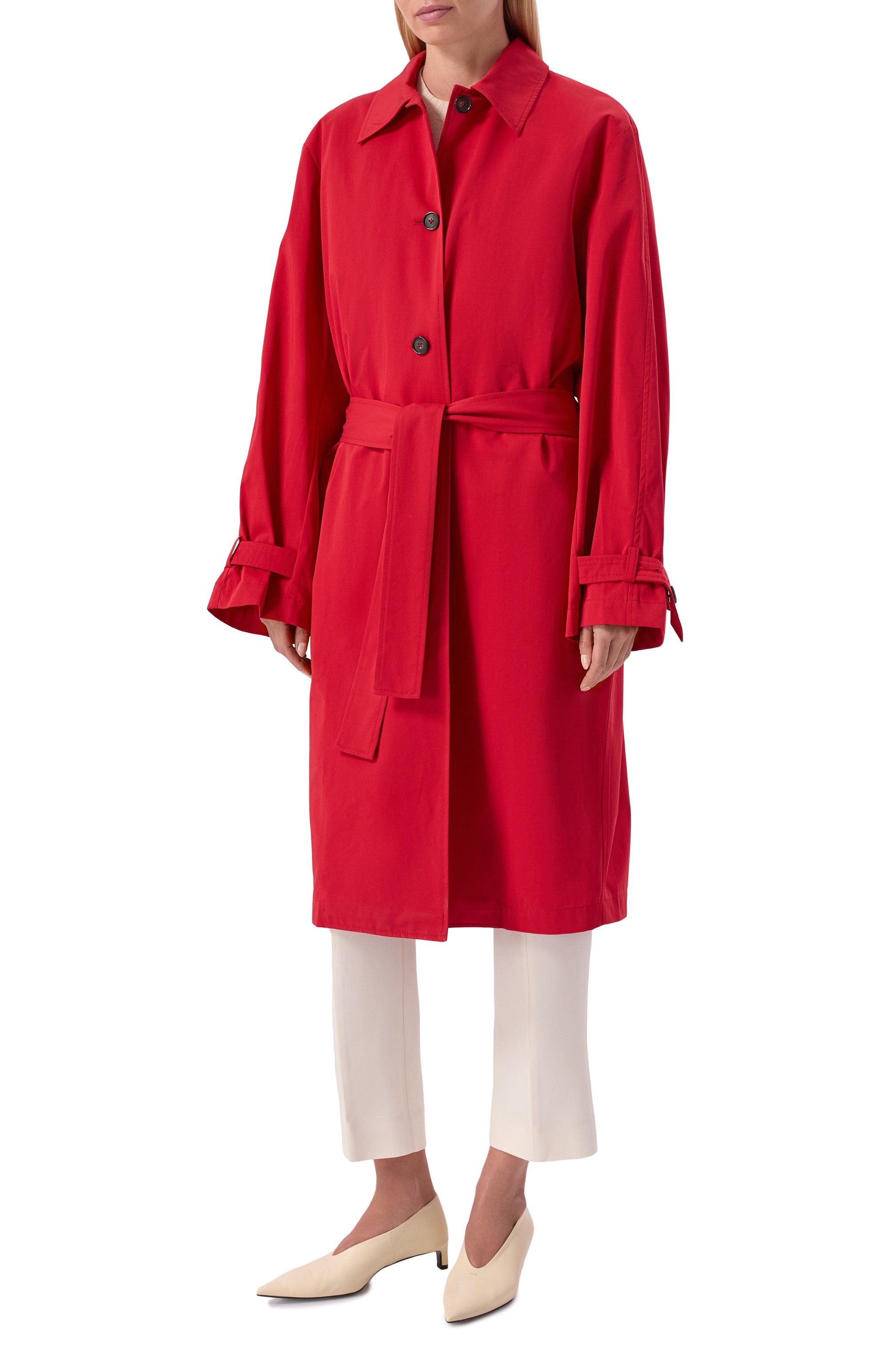 Хлопковый плащ TOTEME красного цвета по цене 154500 руб., арт. 261-WR00307-FB0490, фото 3 Хлопковый плащ TOTEME, арт. 261-WR00307-FB0490, фото 3