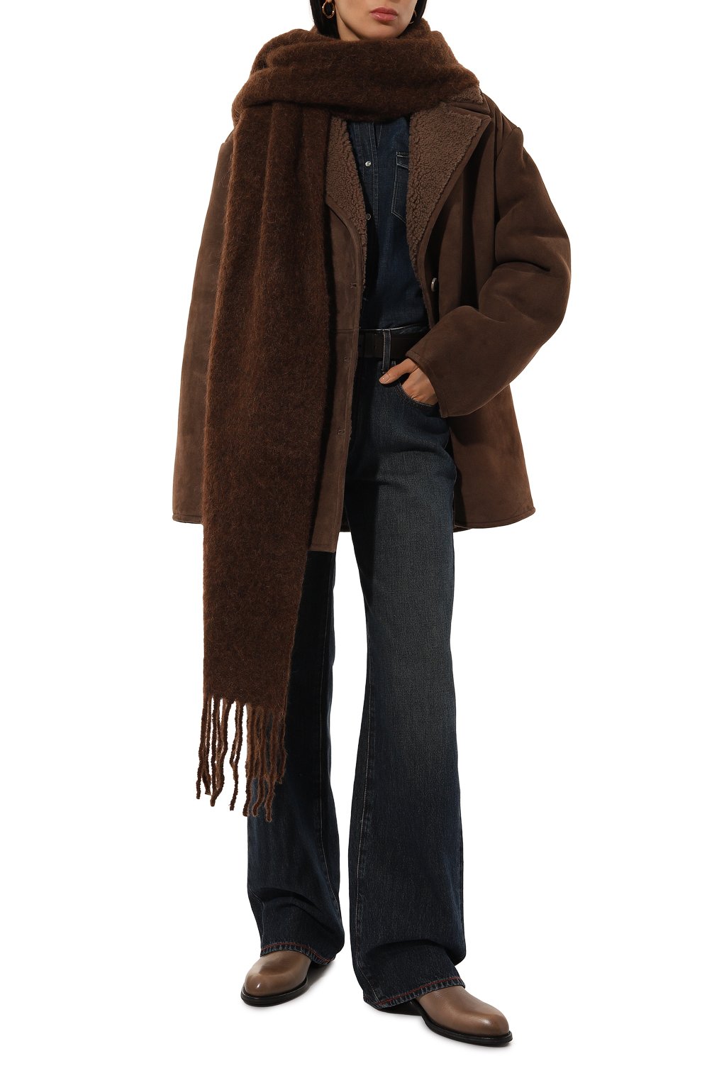 Дубленка из овчины LOULOU DE SAISON коричневого цвета по цене 174000 руб., арт. CIREB0, фото 2 Дубленка из овчины LOULOU DE SAISON, арт. CIREB0, фото 2