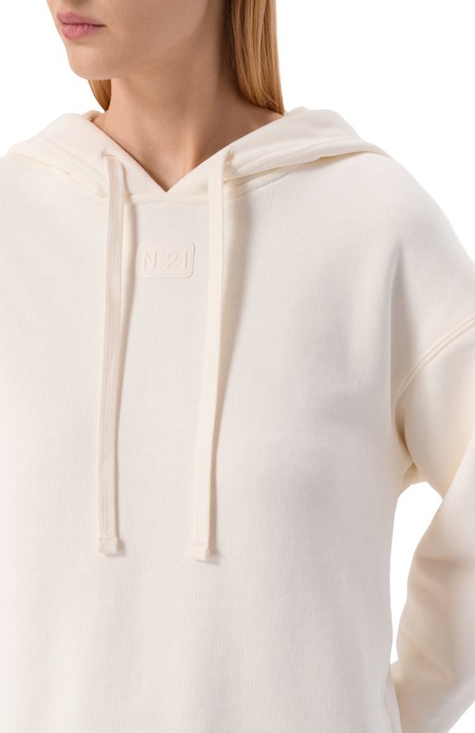 Хлопковое худи N21 E021/4040 Кремовый  E021/4040 Фото 5