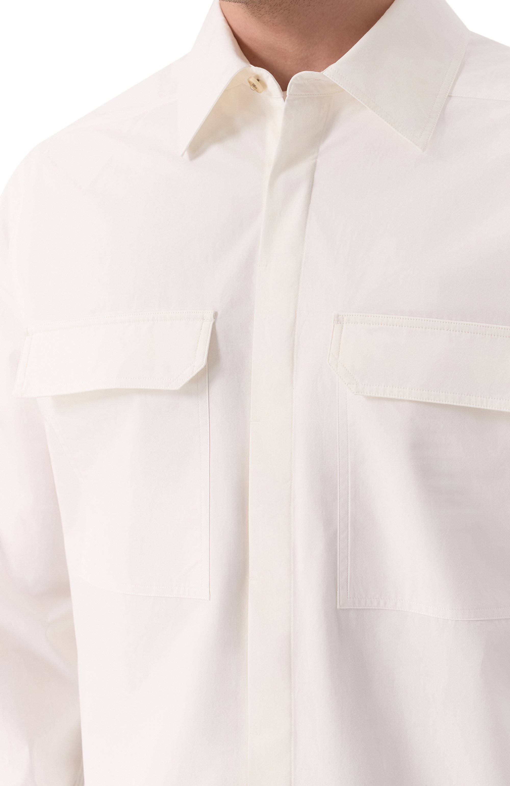 Хлопковая рубашка RICK OWENS, арт. RU01E5291/P, фото 5