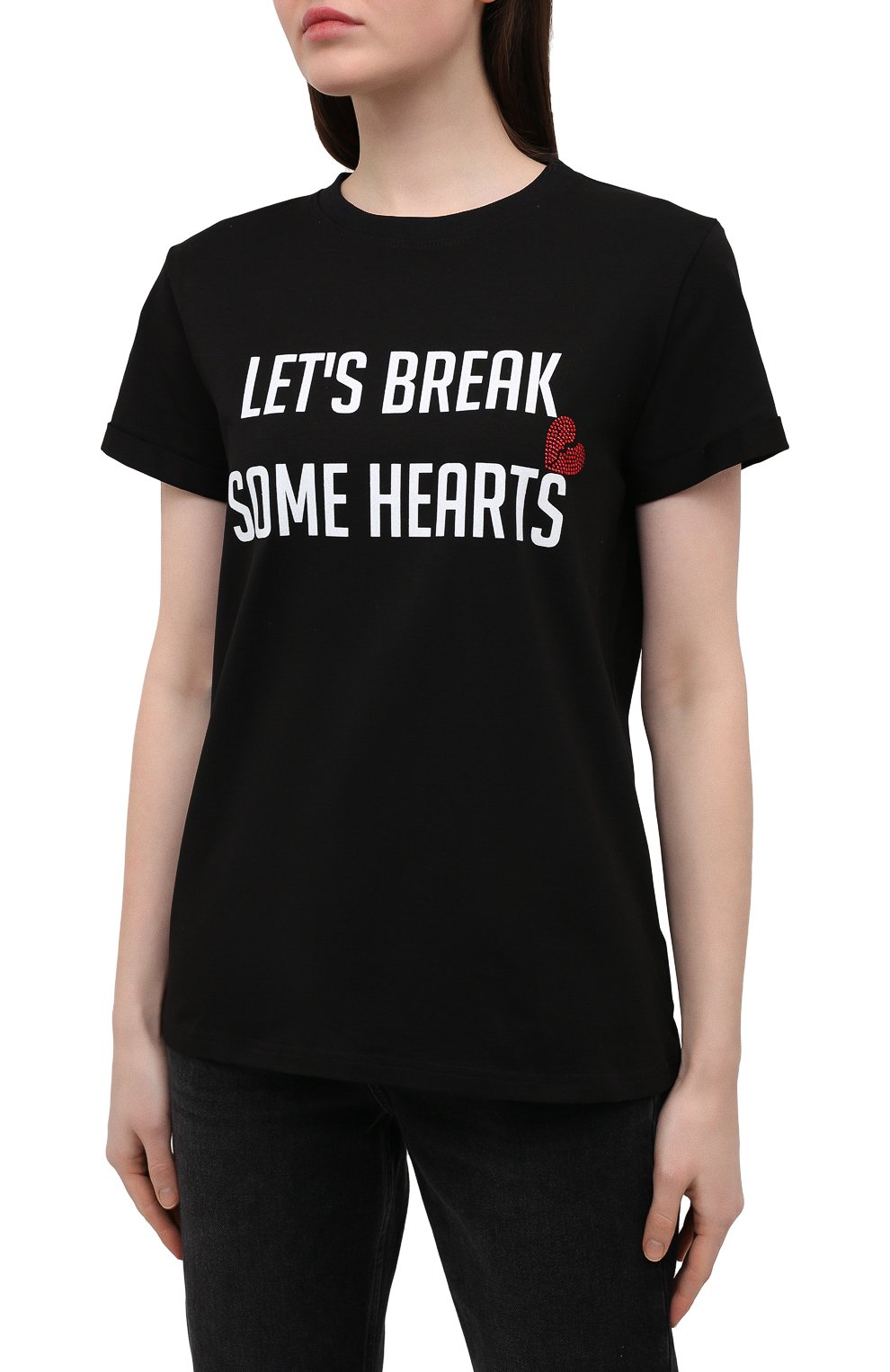 Хлопковая футболка SEVEN LAB, арт. T20-BR HEART2-G01 black, фото 3