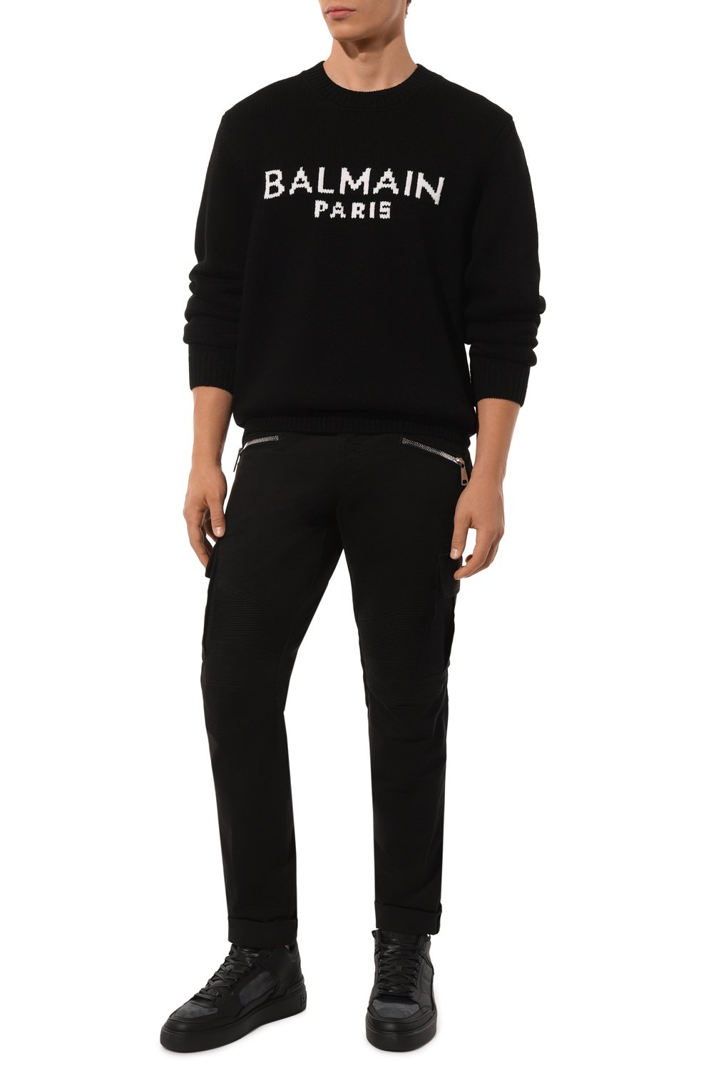 Кожаные кеды b-court BALMAIN черного цвета по цене 76950 руб., арт. AM1VI304/LUDC, фото 2 Кожаные кеды b-court BALMAIN, арт. AM1VI304/LUDC, фото 2