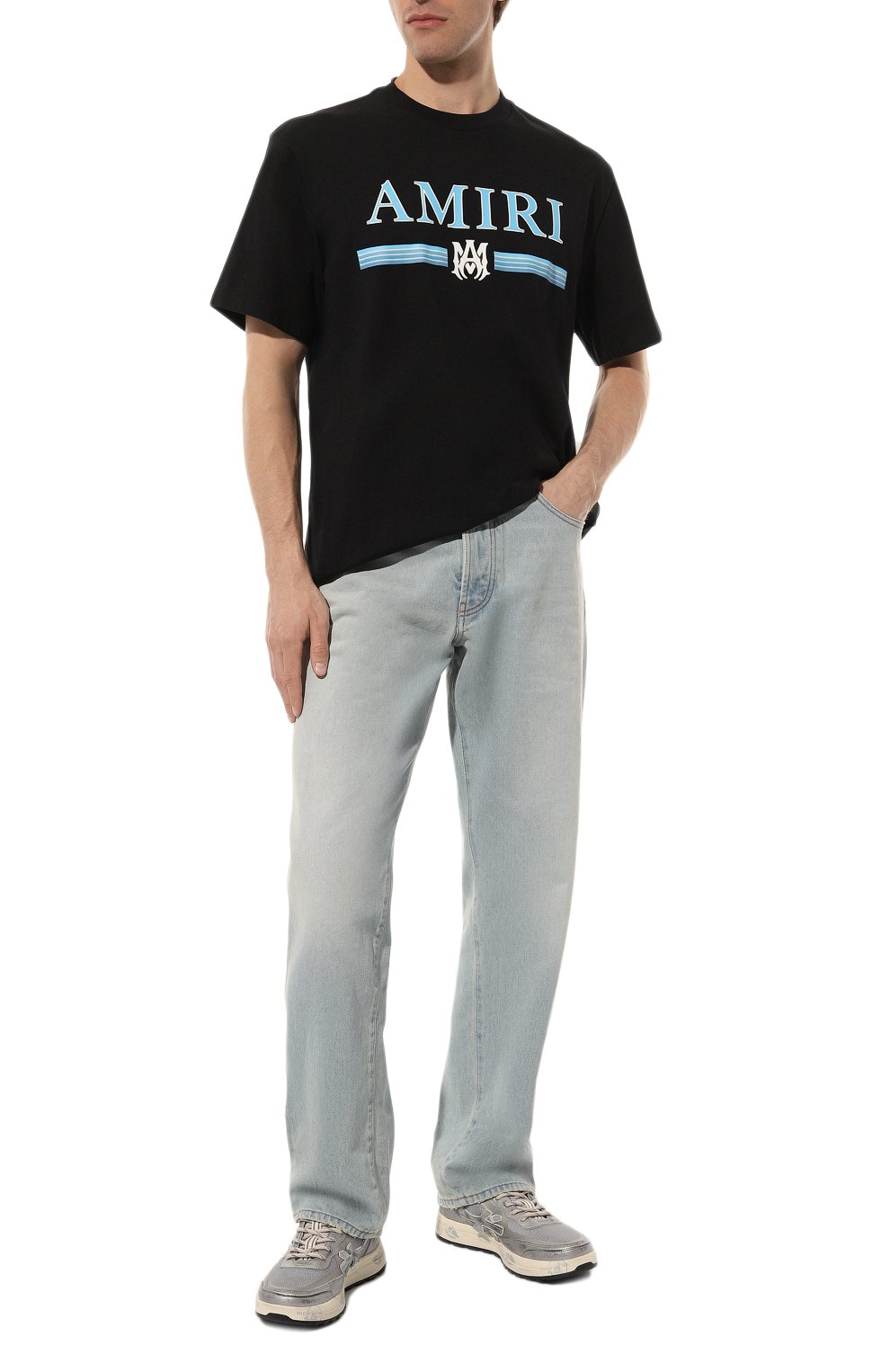 Хлопковая футболка AMIRI черного цвета по цене 49700 руб., арт. PS24MJL007, фото 2 Хлопковая футболка AMIRI, арт. PS24MJL007, фото 2