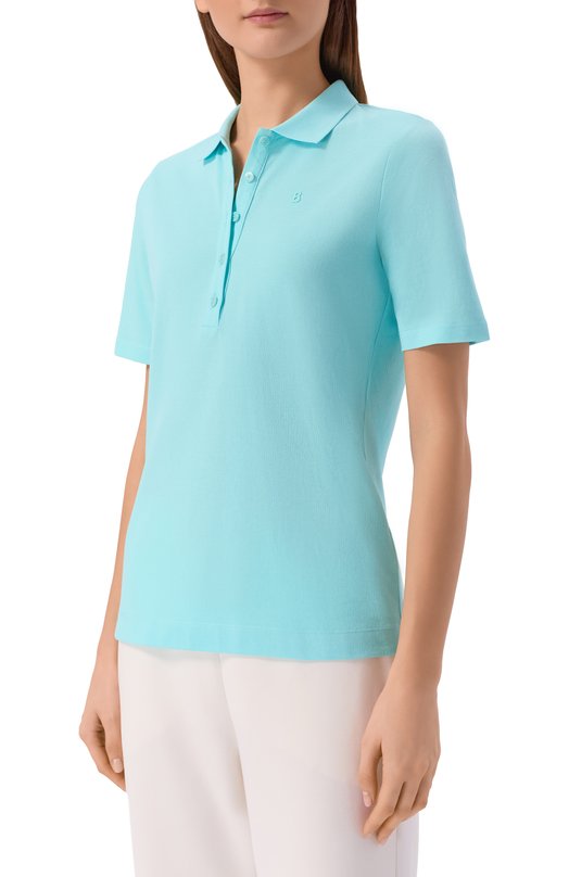 Хлопковое поло Bogner 56333712 Голубой  56333712 Фото 3