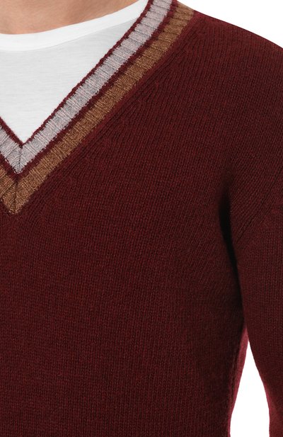 Шерстяной пуловер L.B.M. 1911 бордового цвета по цене 38300 руб., арт. 6359/49592, фото 5 Шерстяной пуловер L.B.M. 1911, арт. 6359/49592, фото 5