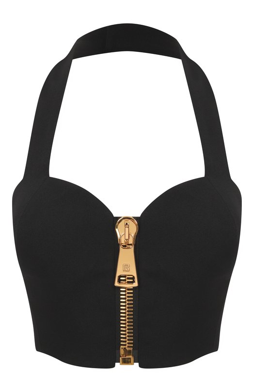 Шерстяной топ Balmain FF0AG820/WC09 Чёрный FF0AG820/WC09