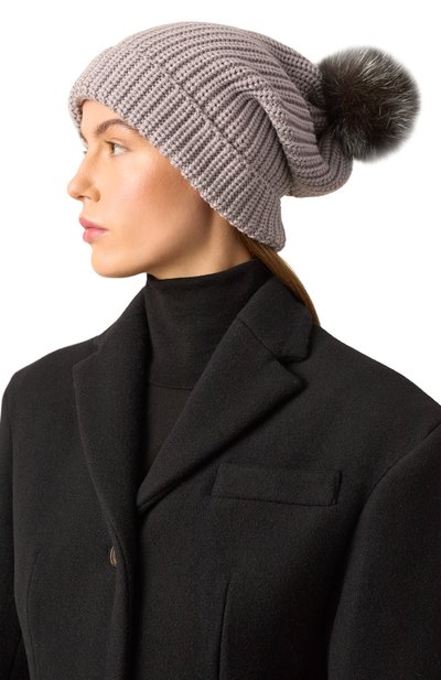 Шерстяная шапка с отделкой из меха соболя BLACK SABLE, арт. BS-005CE, фото 2