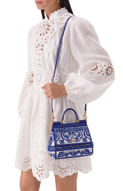 Сумка sicily medium DOLCE & GABBANA синего цвета по цене 309500 руб., арт. BB6003/BW050, фото 2 Сумка sicily medium DOLCE & GABBANA, арт. BB6003/BW050, фото 2