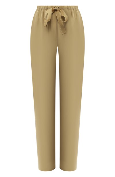 Шелковые брюки ROBERTO CAVALLI хаки цвета по цене 72500 руб., арт. IQT225/SY014, фото 1 Шелковые брюки ROBERTO CAVALLI, арт. IQT225/SY014, фото 1