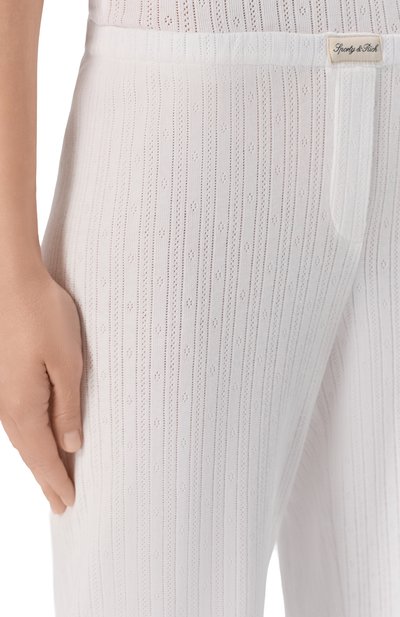 Хлопковые брюки SPORTY AND RICH белого цвета по цене 20750 руб., арт. PA06876326WH01, фото 5 Хлопковые брюки SPORTY AND RICH, арт. PA06876326WH01, фото 5