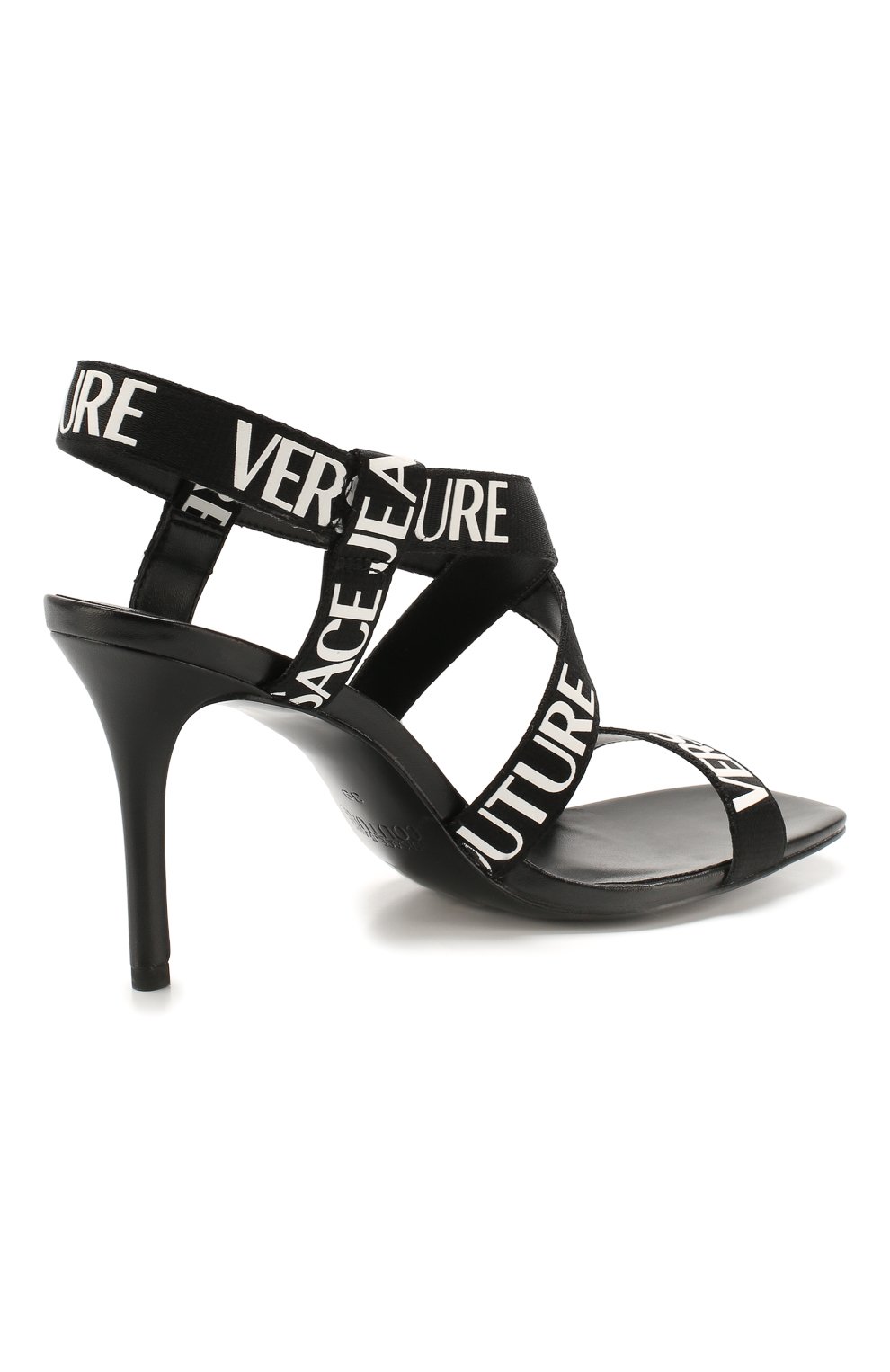 Текстильные босоножки logo tape VERSACE JEANS COUTURE, арт. E0VVBS36-LINEA F0ND0 EMILY DIS. 71/85064, фото 4