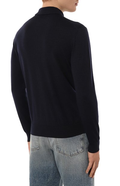 Шерстяное поло с отделкой из кожи аллигатора STEFANO RICCI, арт. KE06000AZ1/E23301/ALMIS, фото 4