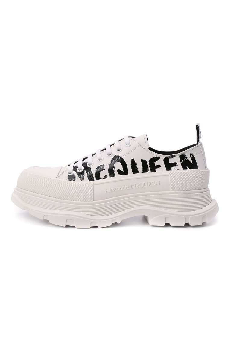 Мужские кожаные ботинки tread slick ALEXANDER MCQUEEN белого цвета, арт. 682423/WIABD | Фото 4 (Мужское Кросс-КТ: Ботинки-обувь; Материал внутренний: Натуральная кожа; Материал внешний: Натуральная кожа)