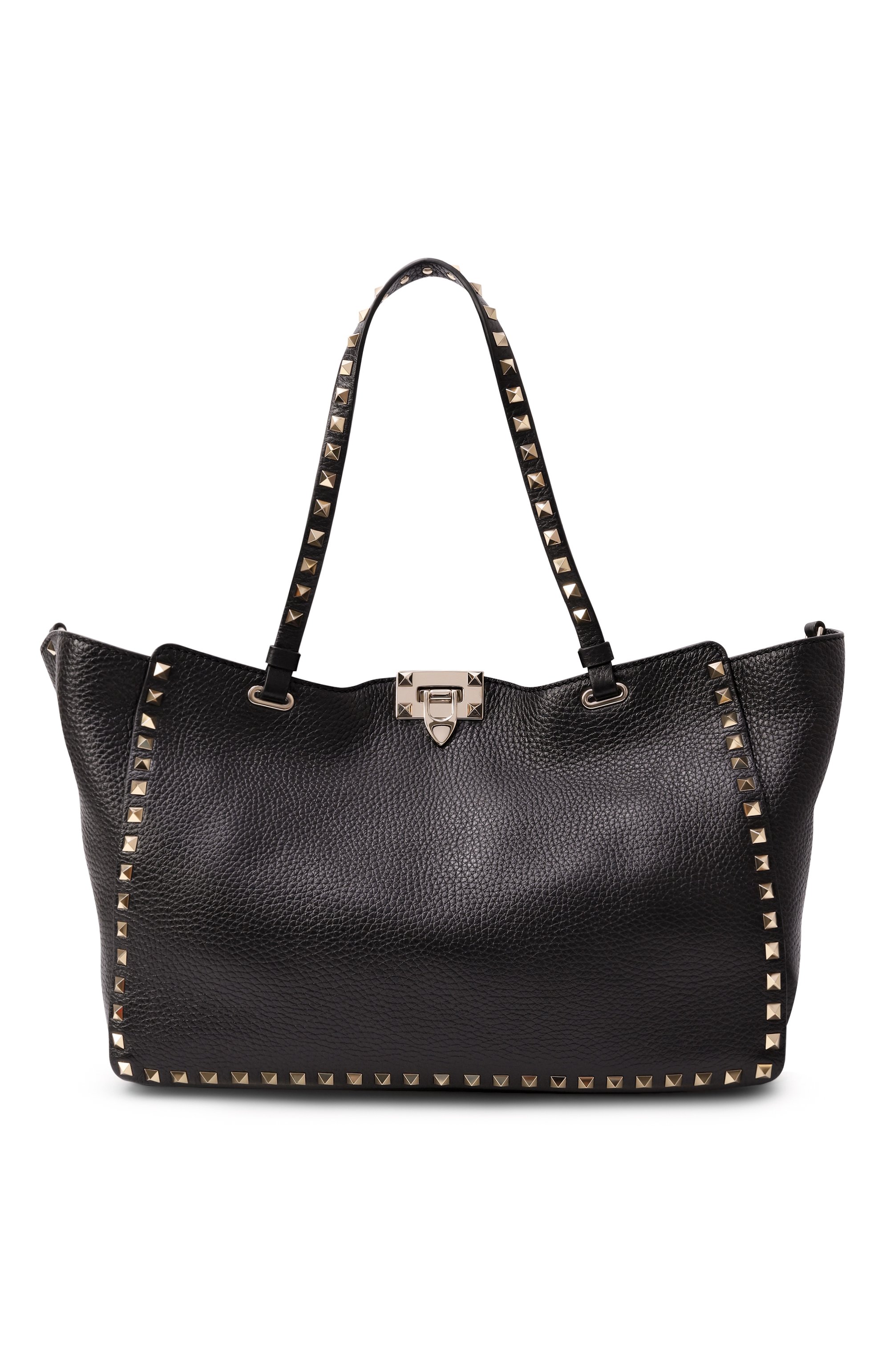 Сумка-тоут rockstud medium VALENTINO черного цвета по цене 314500 руб., арт. 5W2B0970/VSF, фото 1 Сумка-тоут rockstud medium VALENTINO, арт. 5W2B0970/VSF, фото 1