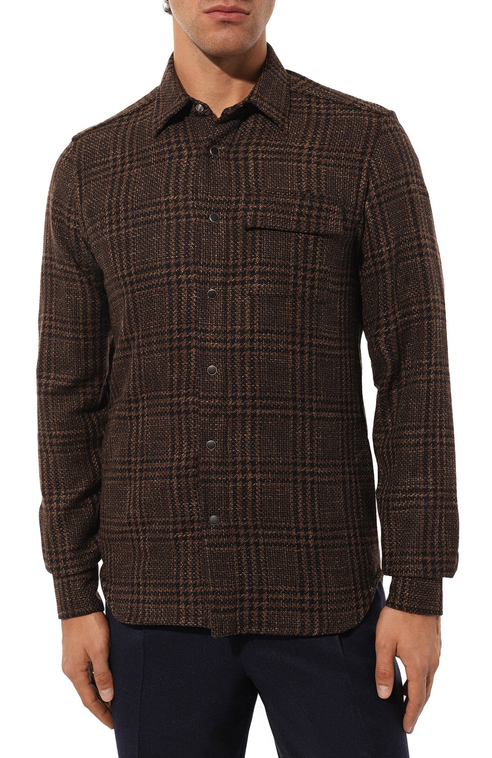 Рубашка из шерсти и шелка KITON, а�рт. UMCBUBAK0169E18, фото 3