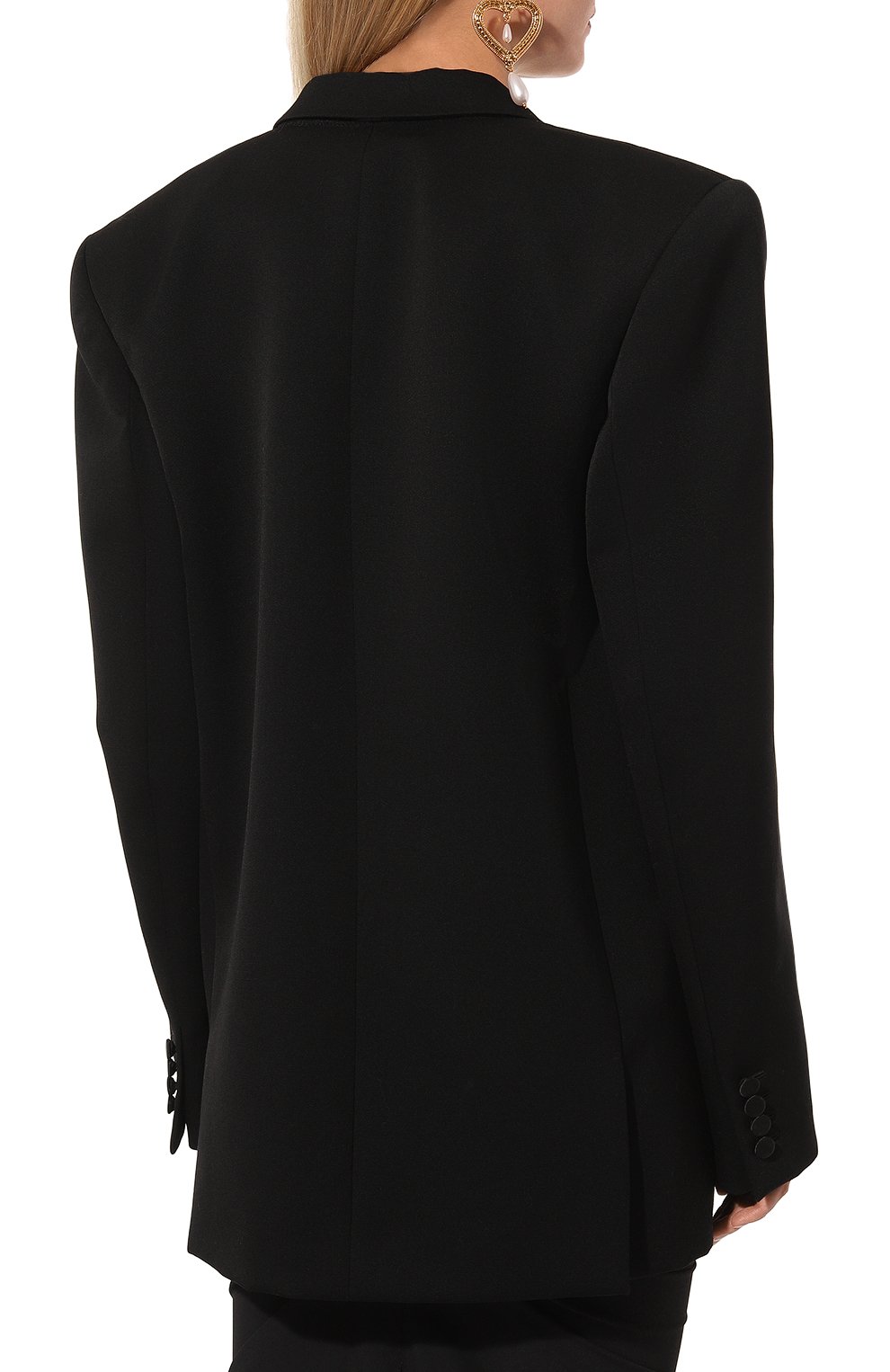 Шерстяной жакет SAINT LAURENT черного цвета по цене 439000 руб., арт. 760580/Y7E63, фото 4 Шерстяной жакет SAINT LAURENT, арт. 760580/Y7E63, фото 4