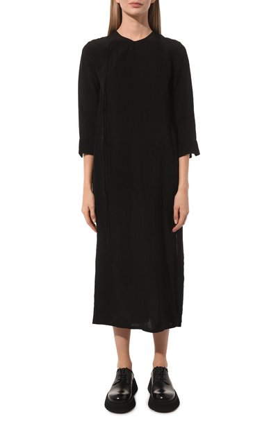 Платье из вискозы UMA WANG черного цвета по цене 99350 руб., арт. S3 M UP5002, фото 3 Платье из вискозы UMA WANG, арт. S3 M UP5002, фото 3