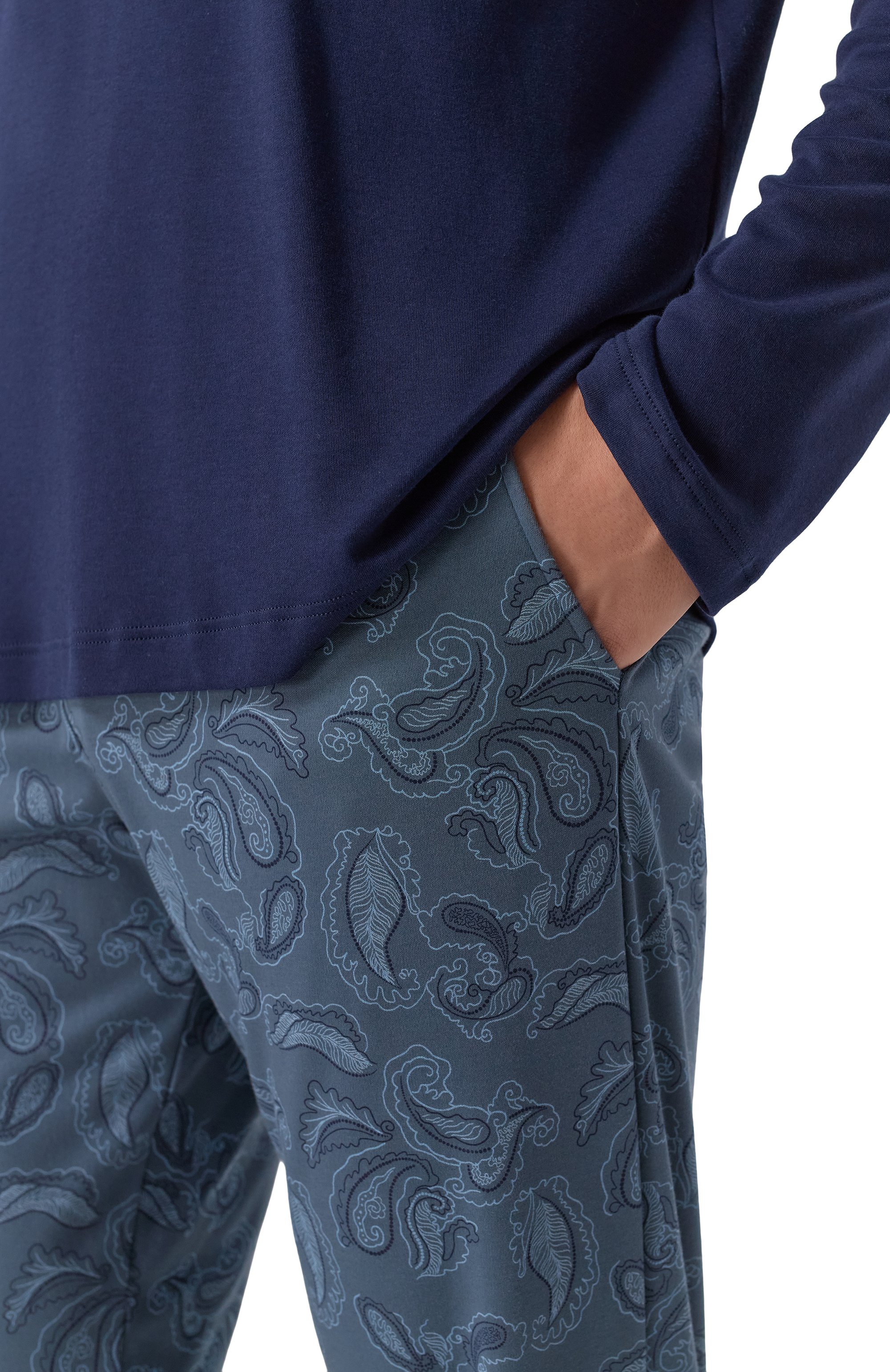 Хлопковая пижама HANRO синего цвета по цене 27700 руб., арт. 075462, фото 7 Хлопковая пижама HANRO, арт. 075462, фото 7