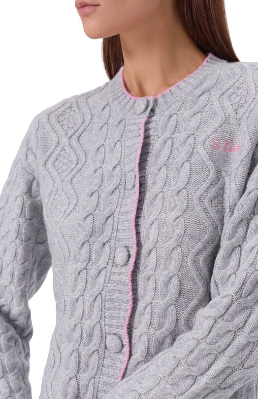 Кардиган из шерсти и вискозы MC2 Saint Barth MLE002-01226I/MALLERY Серый  MLE002-01226I/MALLERY Фото 5