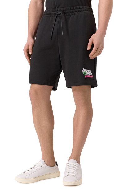 Хлопковые шорты HUGO BLUE черного цвета по цене 14950 руб., арт. 50536107, фото 3 Хлопковые шорты HUGO BLUE, арт. 50536107, фото 3